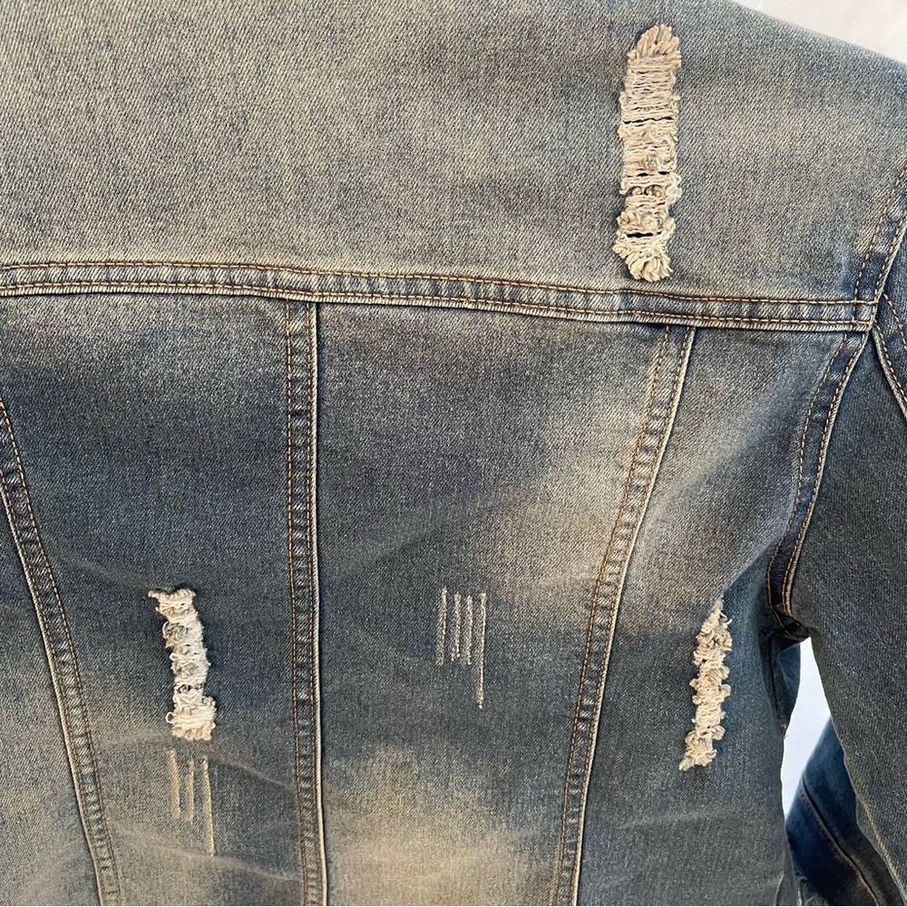 Distressed Girls S Cropped Jean Jacket NST - Picture 6 of 8